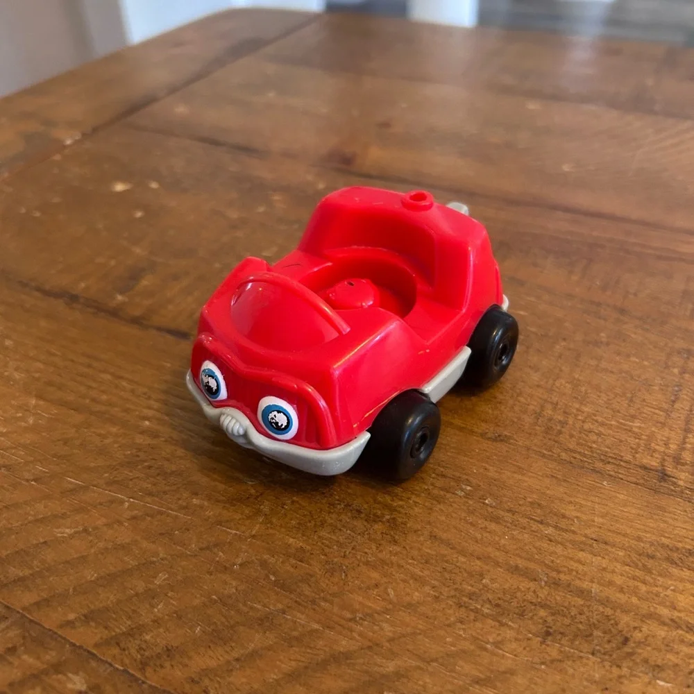 Fisher Price Little People red car with hitch as is